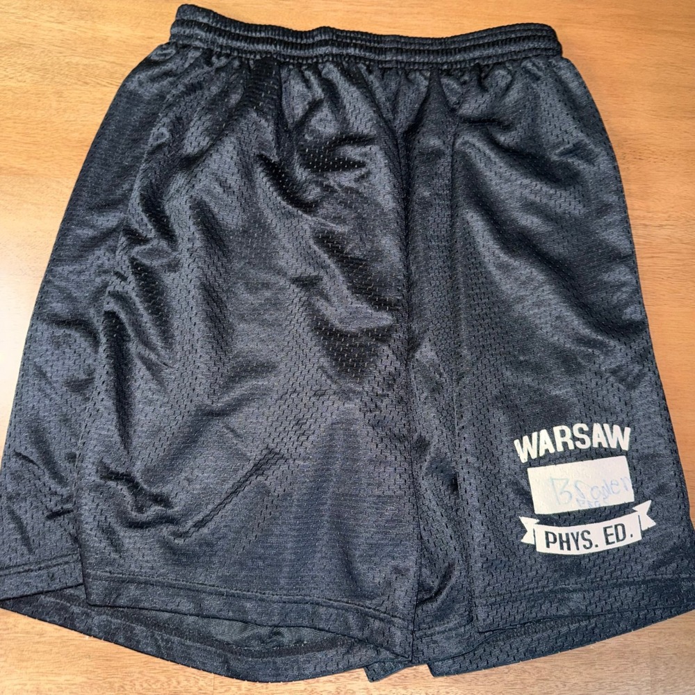 A4 Mens Mesh Athletic Shorts Black Warsaw Phys Ed Gym Basketball Size M